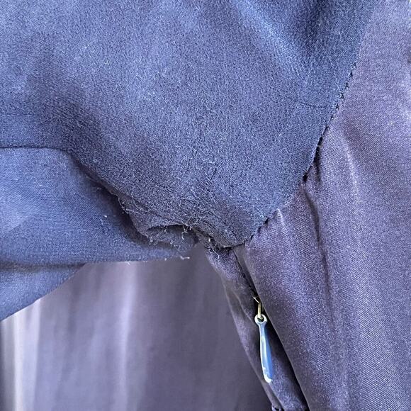 Dior Women's Navy/Purple 100% Silk Ruffled Mini Dress Size L - Picture 10 of 14